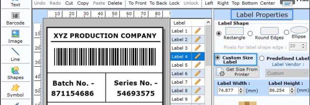 Packaging Barcode Generator Program screenshot