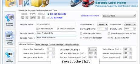 Packaging BarcodeSoftware screenshot