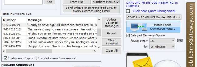 PC to Mobile SMS Software screenshot