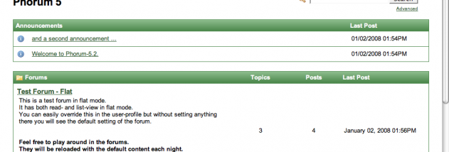 Phorum screenshot