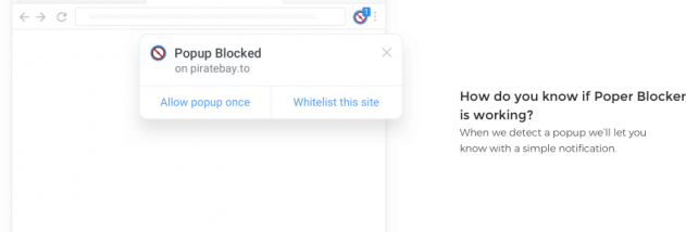 Poper Blocker for Chrome screenshot