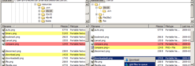 Portable FileZilla screenshot