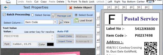 Post Office Barcode Labels Maker screenshot