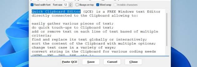 Quick Clipboard Editor screenshot