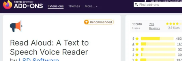 Read Aloud for Firefox screenshot