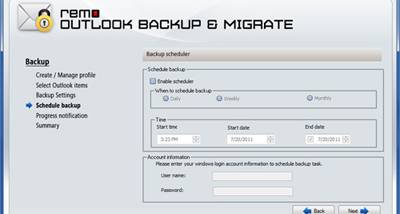 REMO Outlook Backup & Migrate screenshot