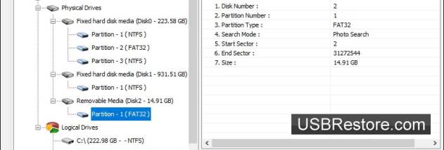 Removable Media Data Restore screenshot