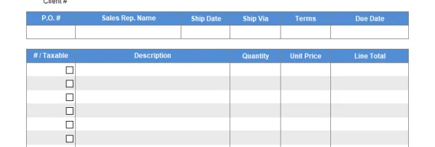 Sales Invoicing Template screenshot