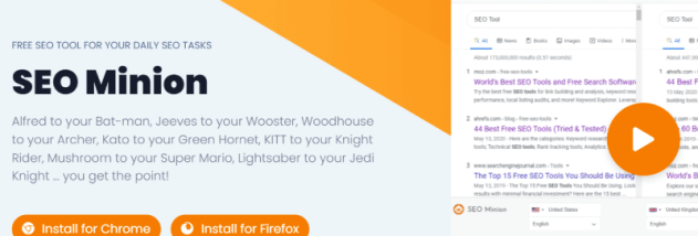 SEO Minion for Firefox screenshot