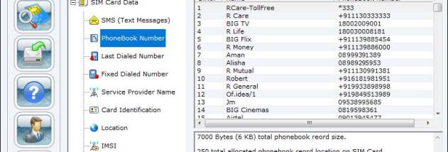 SIM Card Data Restore screenshot