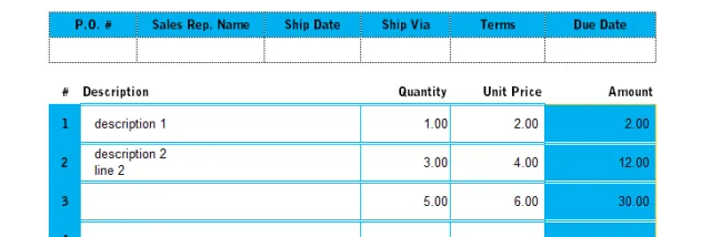 Simple Service Invoice Template screenshot