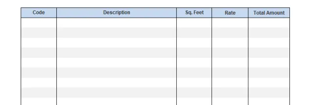 Solid Surface Firm Estimate Form screenshot