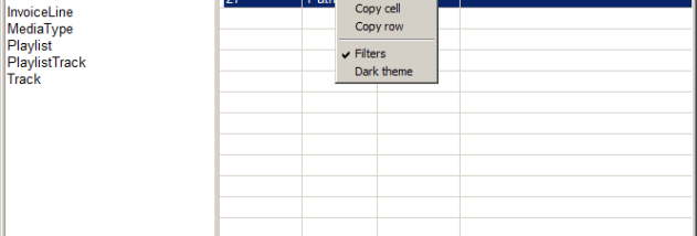 SQLite GUI screenshot