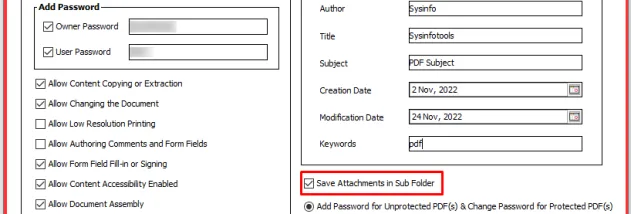 Sysinfo PDF Protection Tool screenshot