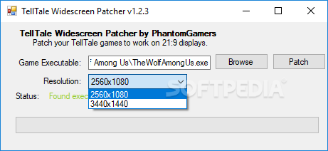 TellTale Widescreen Patcher screenshot