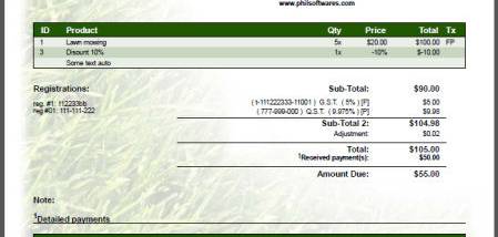 The Cost Estimation And Invoice Manager screenshot