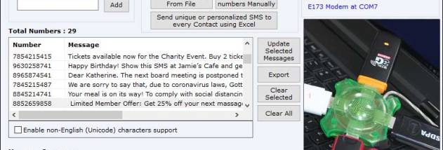 USB GSM Modem Bulk SMS screenshot
