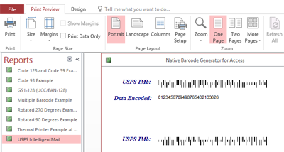 Access USPS Barcode Generator screenshot