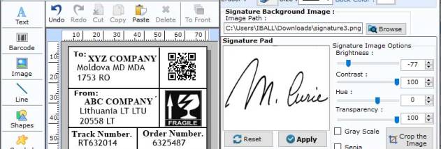 USPS Sack Label Barcode screenshot