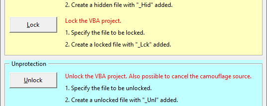 VBA Lock & Unlock screenshot