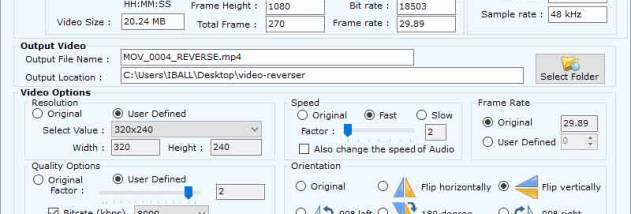 Video Reverser Free Software screenshot