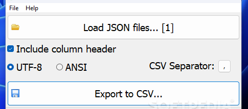 VOVSOFT - JSON to CSV Converter screenshot