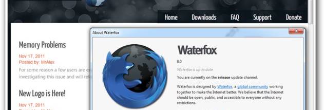 waterfox start page url