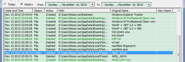 Windows Explorer Tracker screenshot