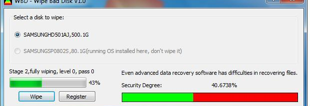 Wipe Bad Disk screenshot