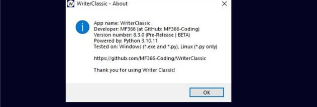 WriterClassic screenshot