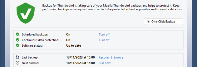 zebNet Backup for Thunderbird Free Edition screenshot